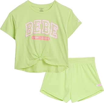 Conjunto de 2 piezas marca BEBE color verde lima talla 12M