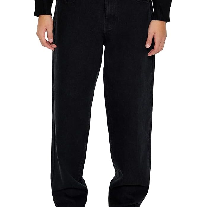 Pantalón de Mezclilla Negro para Hombre Forever 21 Corte Recto