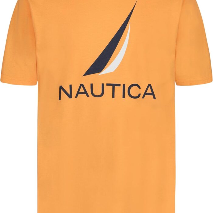Camisa cuello redondo para niño Nautica talla 10/12 color naranja