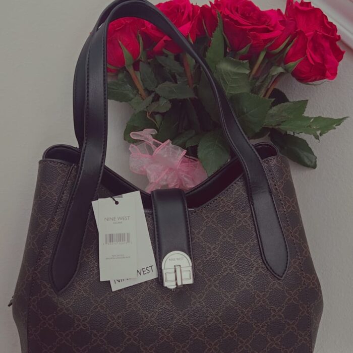Cartera Nine West elegante color café con negro | Bolso tote