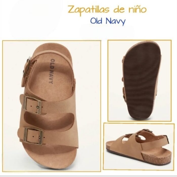 Sandalias para niño Old Navy con hebillas ajustables color camel