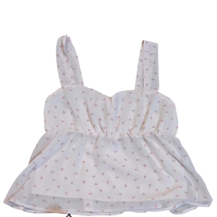 Crop Top Holgado Floral Sugar Kiss Talla M – Diseño Fresco y Femenino