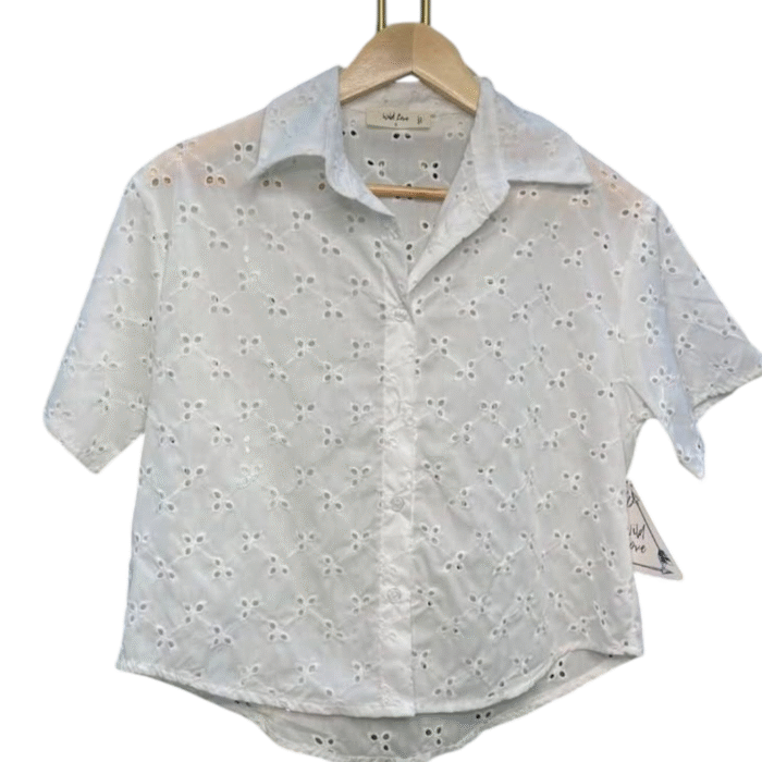 Camisa Wild Love para mujer talla M con botones al frente – Estilo casual elegante