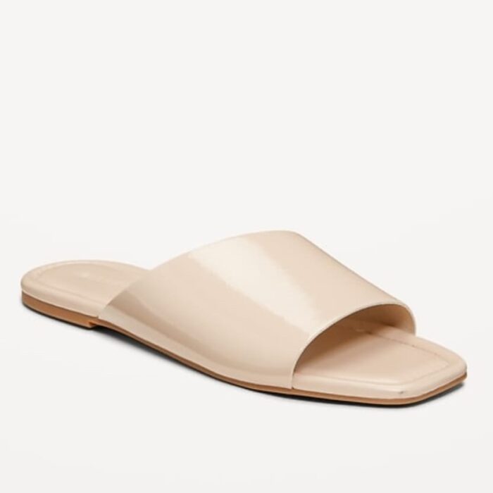 Sandalias Old Navy para Mujer Slide de Cuero Sintético Color Nude