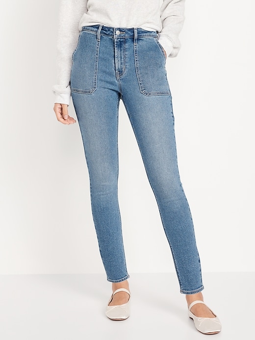 Jeans Old Navy High Rise Rockstar Super Skinny con Secret Pockets para dama – Pantalón tiro alto y ajuste moldeador