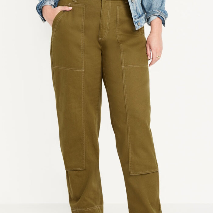 Pantalón jean Old Navy High Rise Straight Verde Musgo Talla 4 para Dama