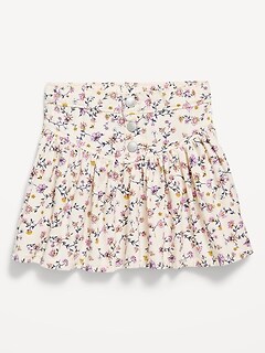Falda de mezclilla floral para niña Old Navy