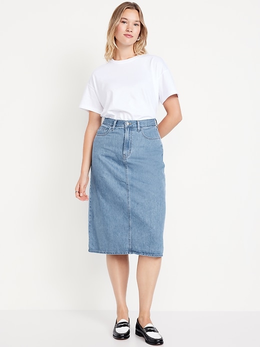Falda de Mezclilla Clásica Old Navy – Denim Azul Corte Midi