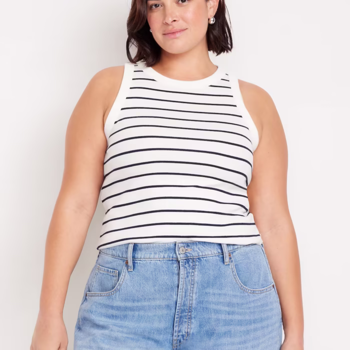 Camiseta sin mangas Old Navy BESTEE de rayas – Estilo casual y cómodo