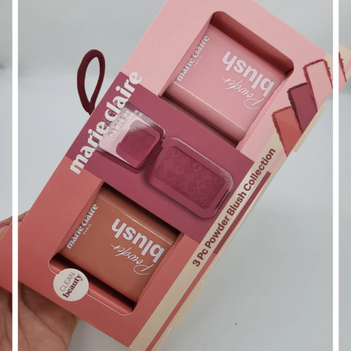 Marie Claire Blush Powder Collection – Set de 3 Rubores en Polvo Compacto de Alta Pigmentación