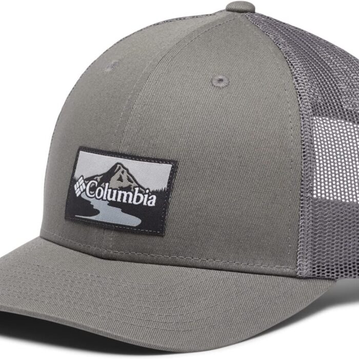 Gorra Columbia Trucker Gris unisex– Estilo Outdoor y Malla Transpirable