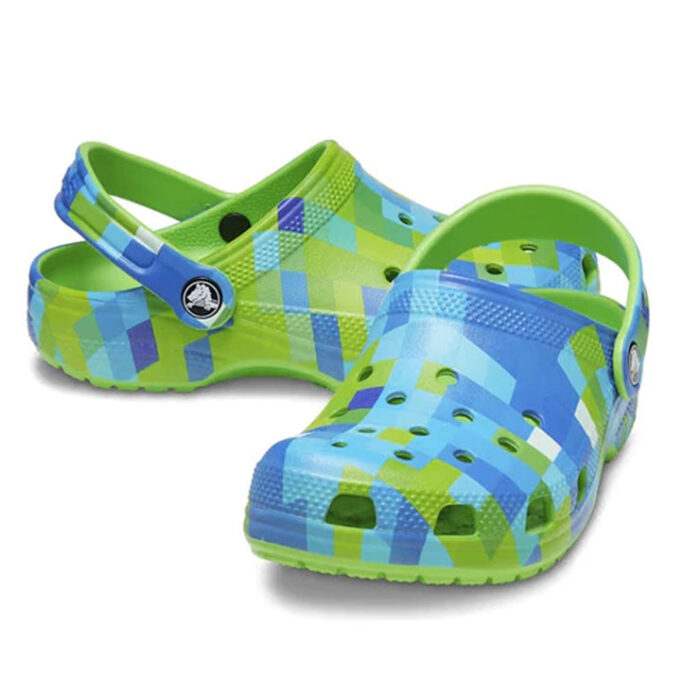 Sandalias Crocs Unisex Estilo Classic Clog – Diseño Multicolor Azul y Verde