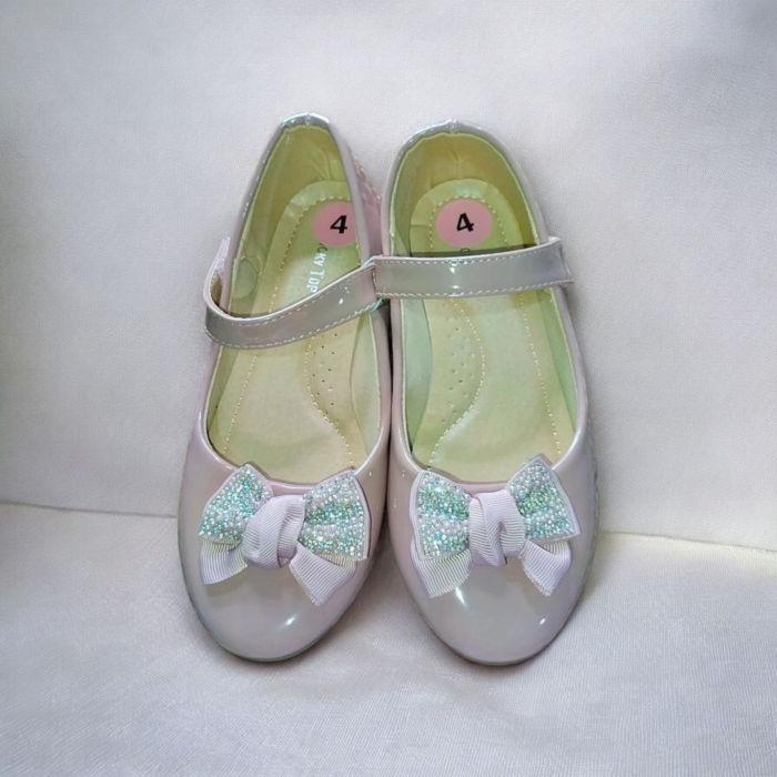Zapatillas de Charol para Niña con Moño Brillante marca lucky top