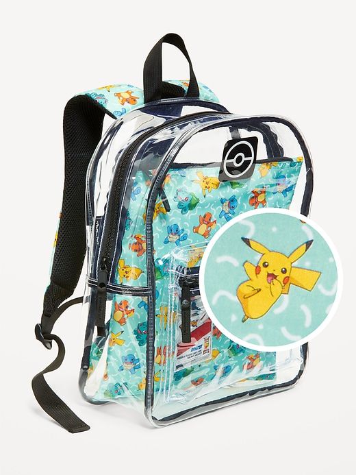 Mochila transparente impermeable diseño pokemon