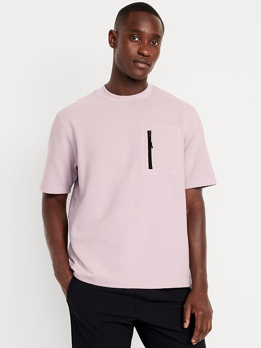 Playera Old Navy Tech Waffle para Caballero - Rosa Viejo (Ash Pink) Manga Corta