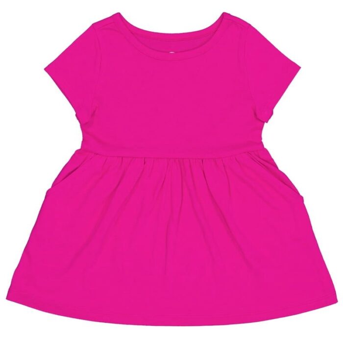 Vestido Wonder Nation para Niña - Fucsia Vibrante Estilo Casual