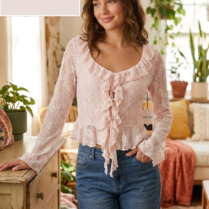 Blusa Romántica La Peche de Blonda y Encaje - Estilo Boho para Mujer