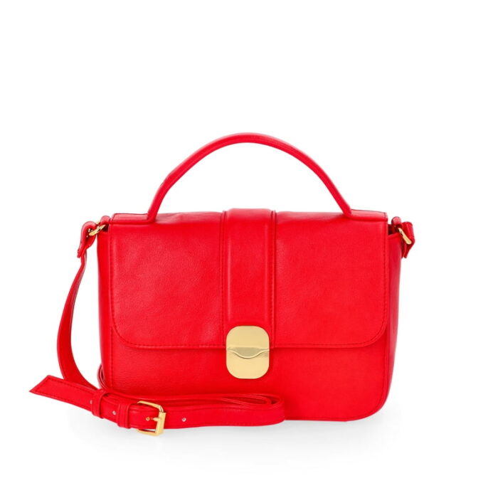 Bolso Crossbody Time and Tru para Mujer - Modelo Vida en Color Rojo Vibrante