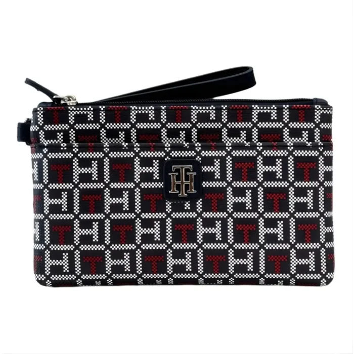 Muñequera Tommy Hilfiger Original Monograma Jacquard Azul y Rojo