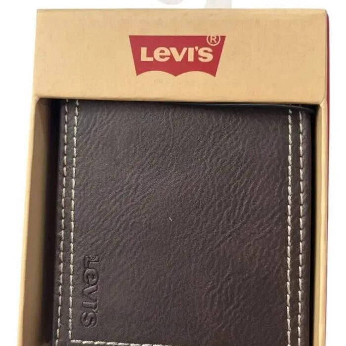 Cartera Levi's Original de Cuero para Caballero con Bloqueo RFID – Marrón Oscuro