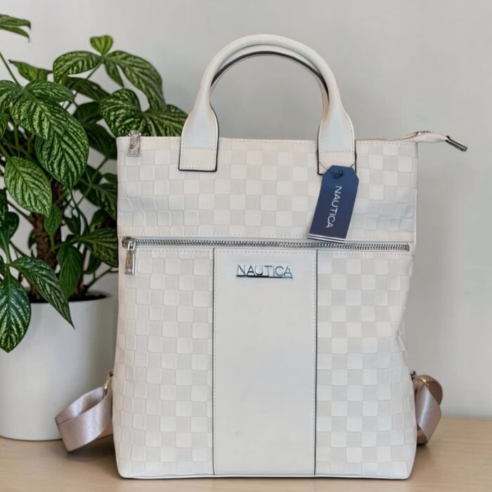 Mochila Cartera Nautica Convertible Off-White | Bolso Elegante para Mujer