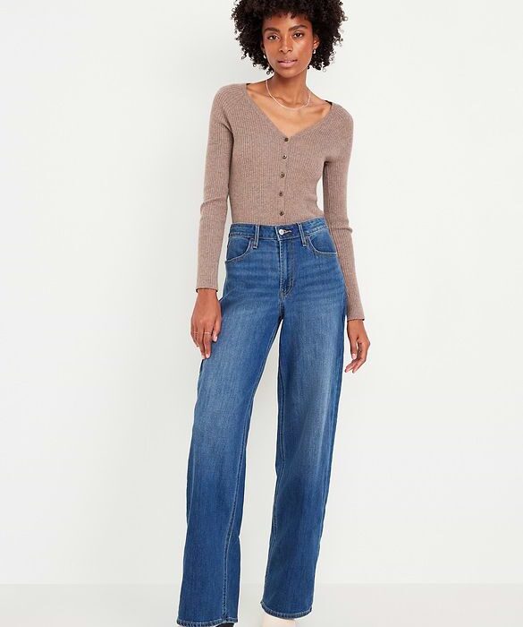 Jean Old Navy Wow Wide Leg para Mujer – pantalon jean de Tiro Alto y Pierna Ancha