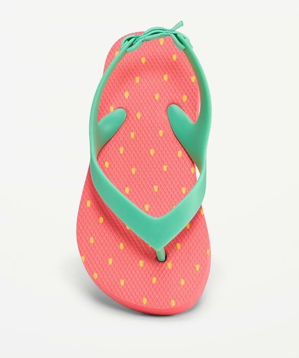 Sandalias Flip-Flop para Niña Pequeña con Diseño de Fresa y Correa Elástica