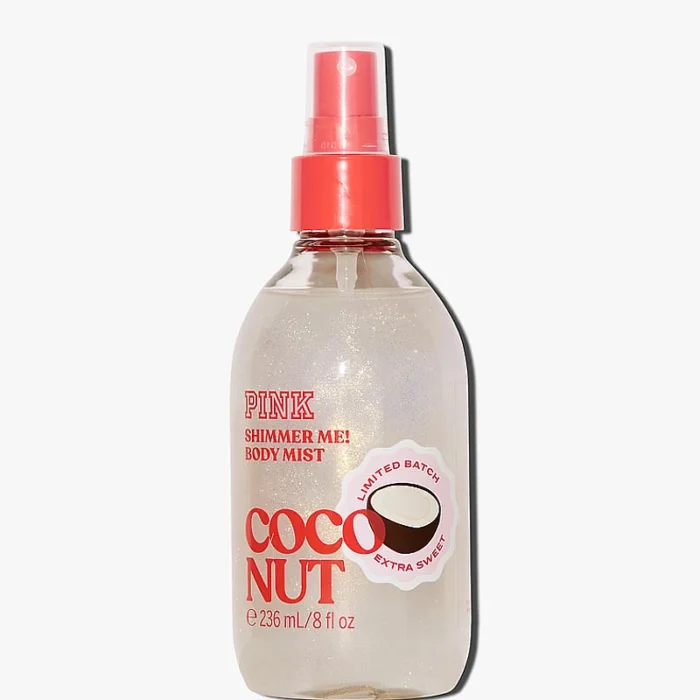 Bruma Capilar Victoria's Secret PINK Coconut Shimmer Me! Hair & Body Mist 236 ml – Con Brillo y Aroma a Coco
